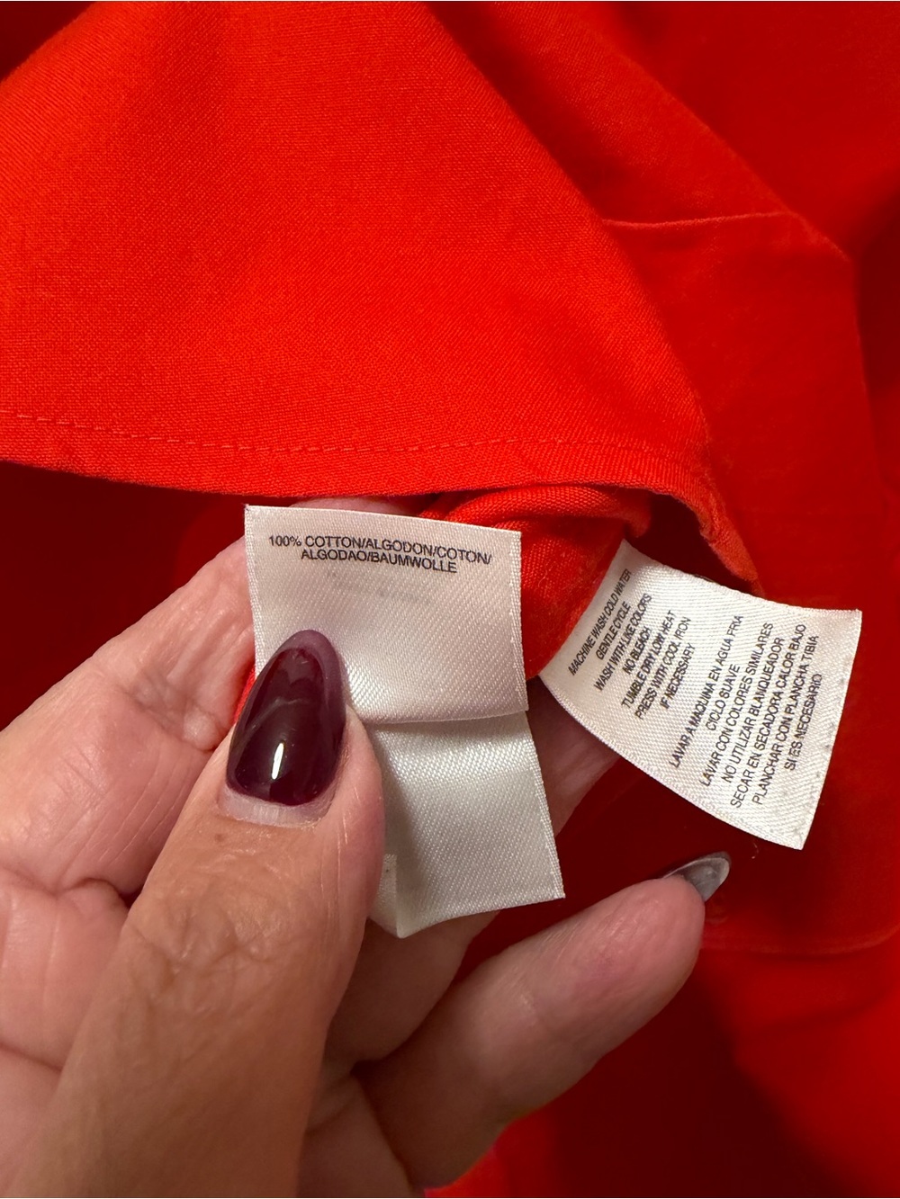 Jones New York Collection Woman Non Iron Red Button-Front Blouse Size 20W Plus - Picture 8 of 8